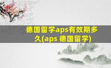 德国留学aps有效期多久(aps 德国留学)